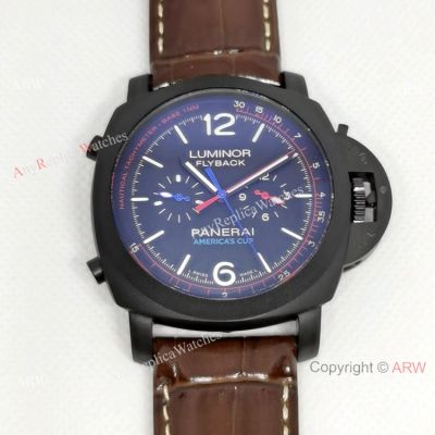 New Panerai Flyback PAM00725 Black Case Watch 44MM